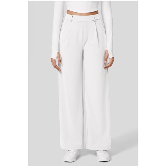 Halara High Waisted Plicated Side Pocket Straight Leg Work Pants Sz XL Womens Wh - Picture 5 of 8